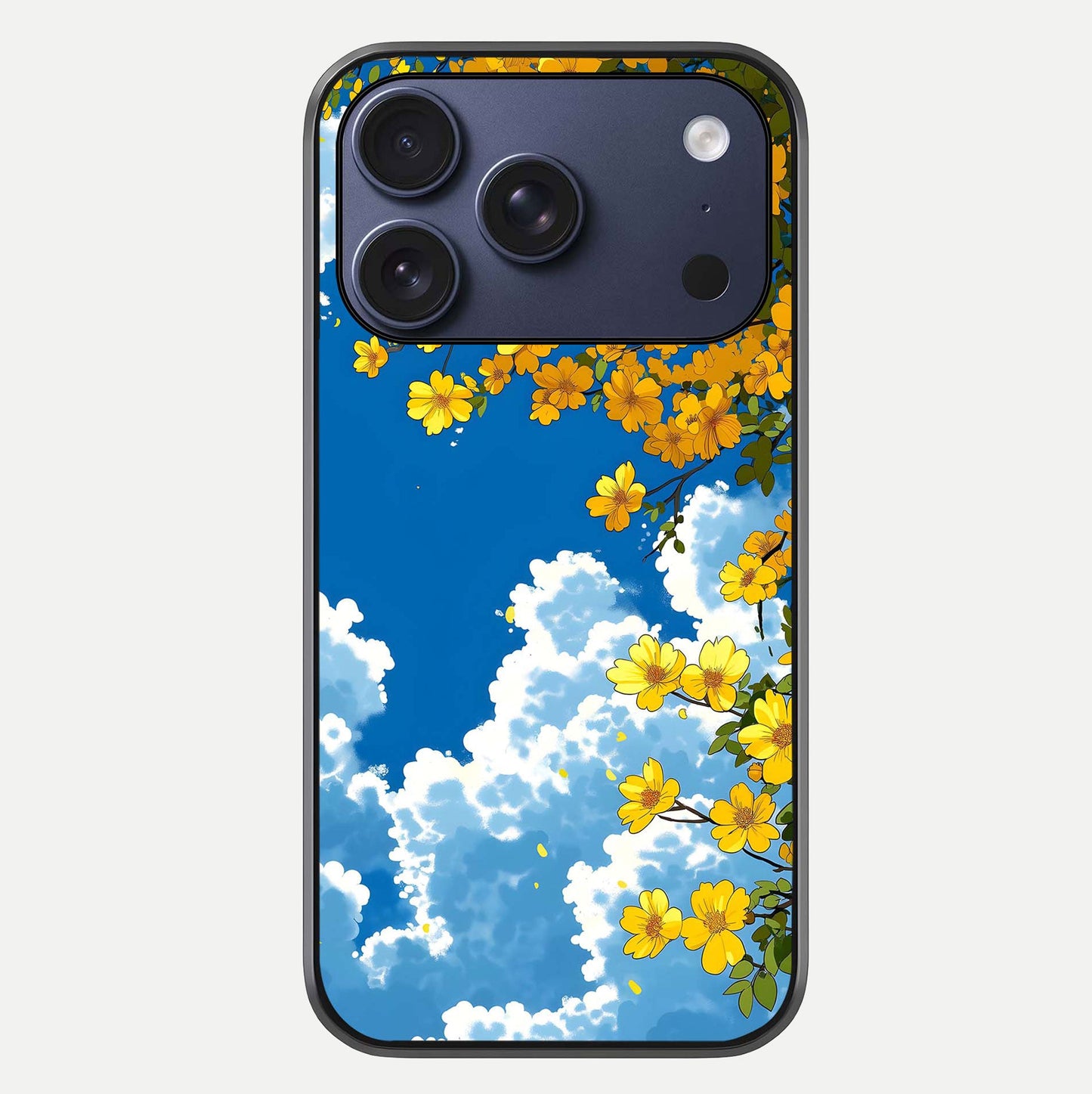 Golden Petal Sky Glass Case For iPhone 17 Pro by Custom World