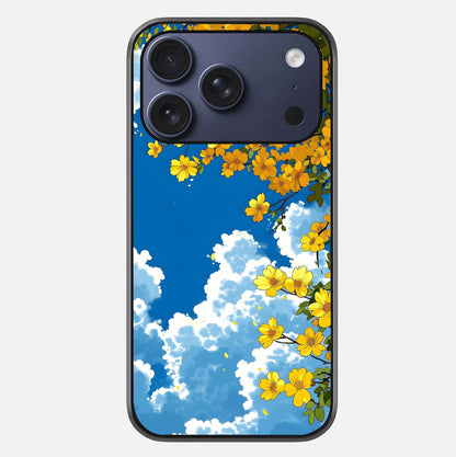 Golden Petal Sky Glass Case For iPhone 17 Pro by Custom World