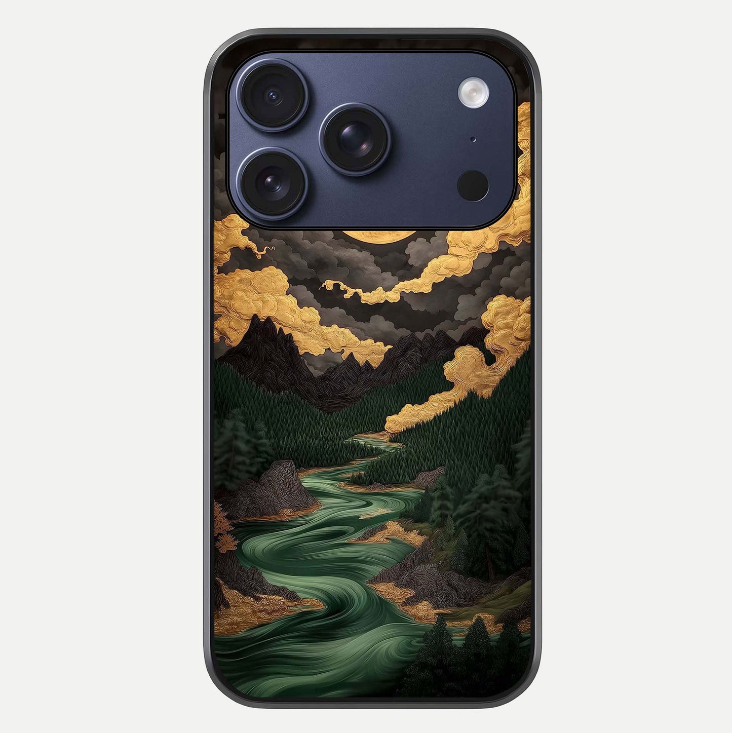 Golden River Moon Glass Case For iPhone 17 Pro by Custom World
