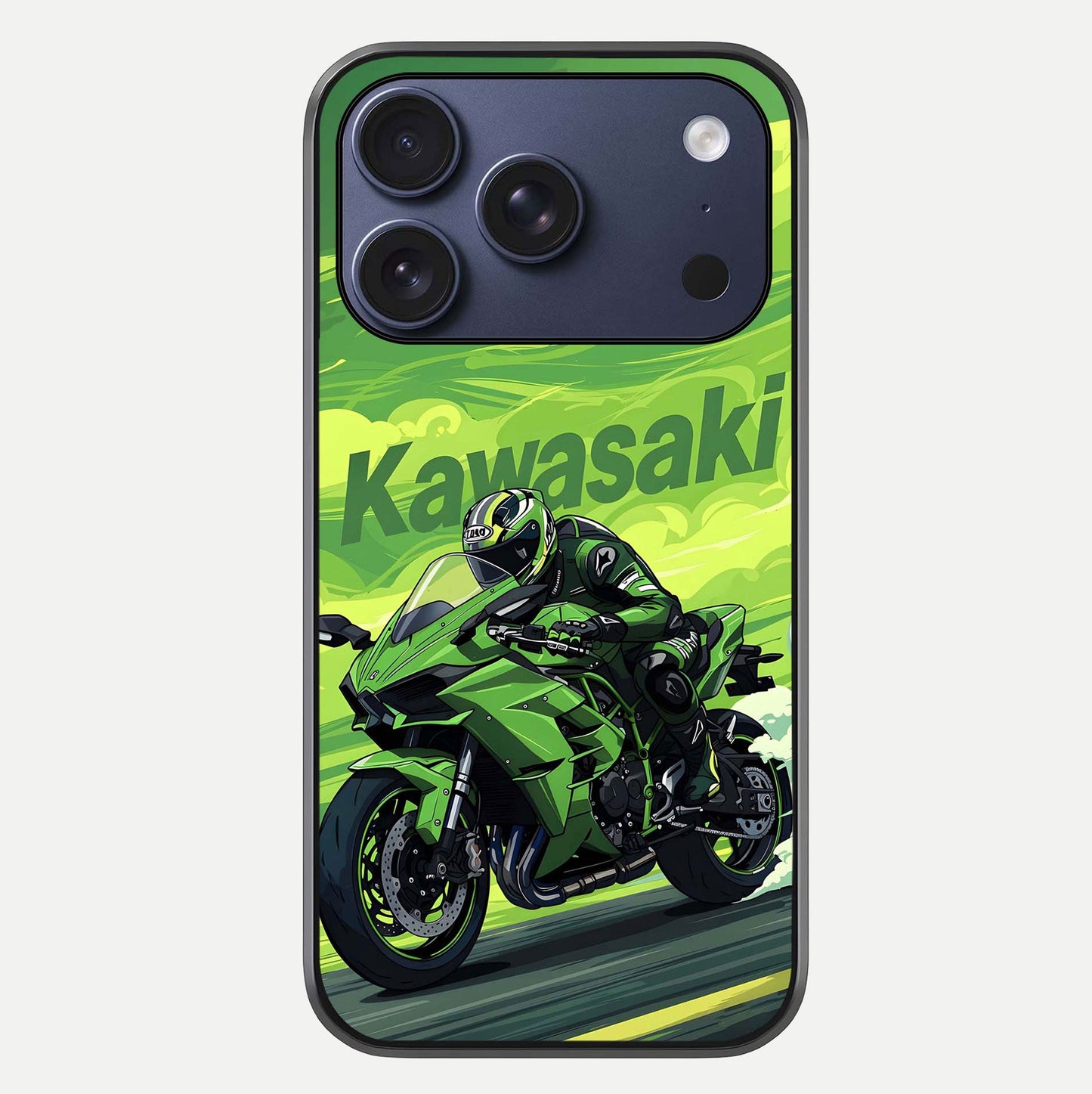 Green Kawasaki Glass Case For iPhone 17 Pro by Custom World