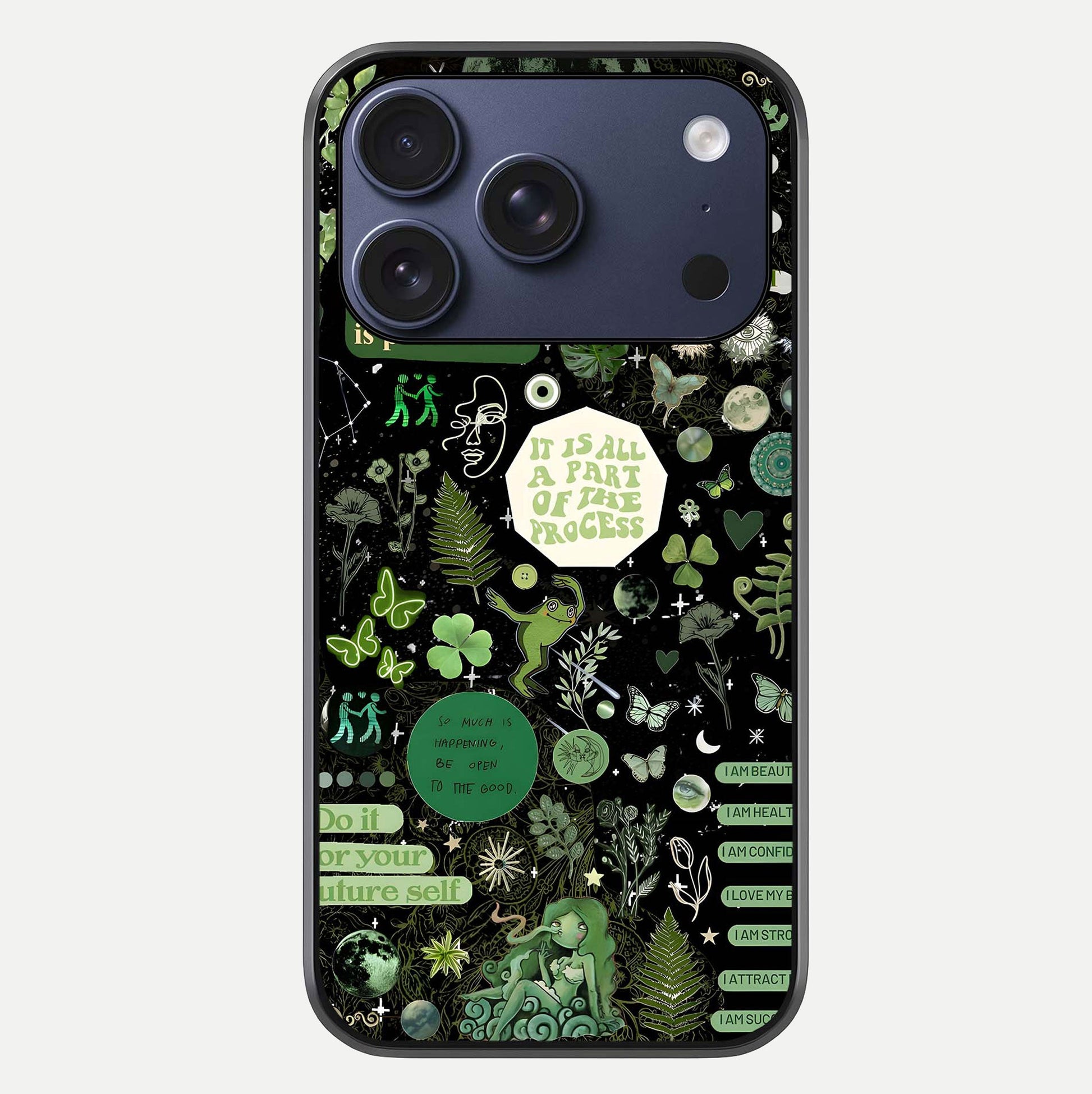 Green Moon Energy Glass Case For iPhone 17 Pro by Custom World