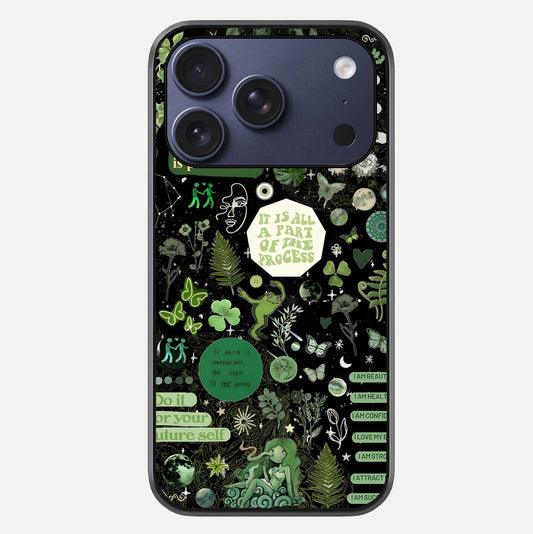 Green Moon Energy Glass Case For iPhone 17 Pro by Custom World