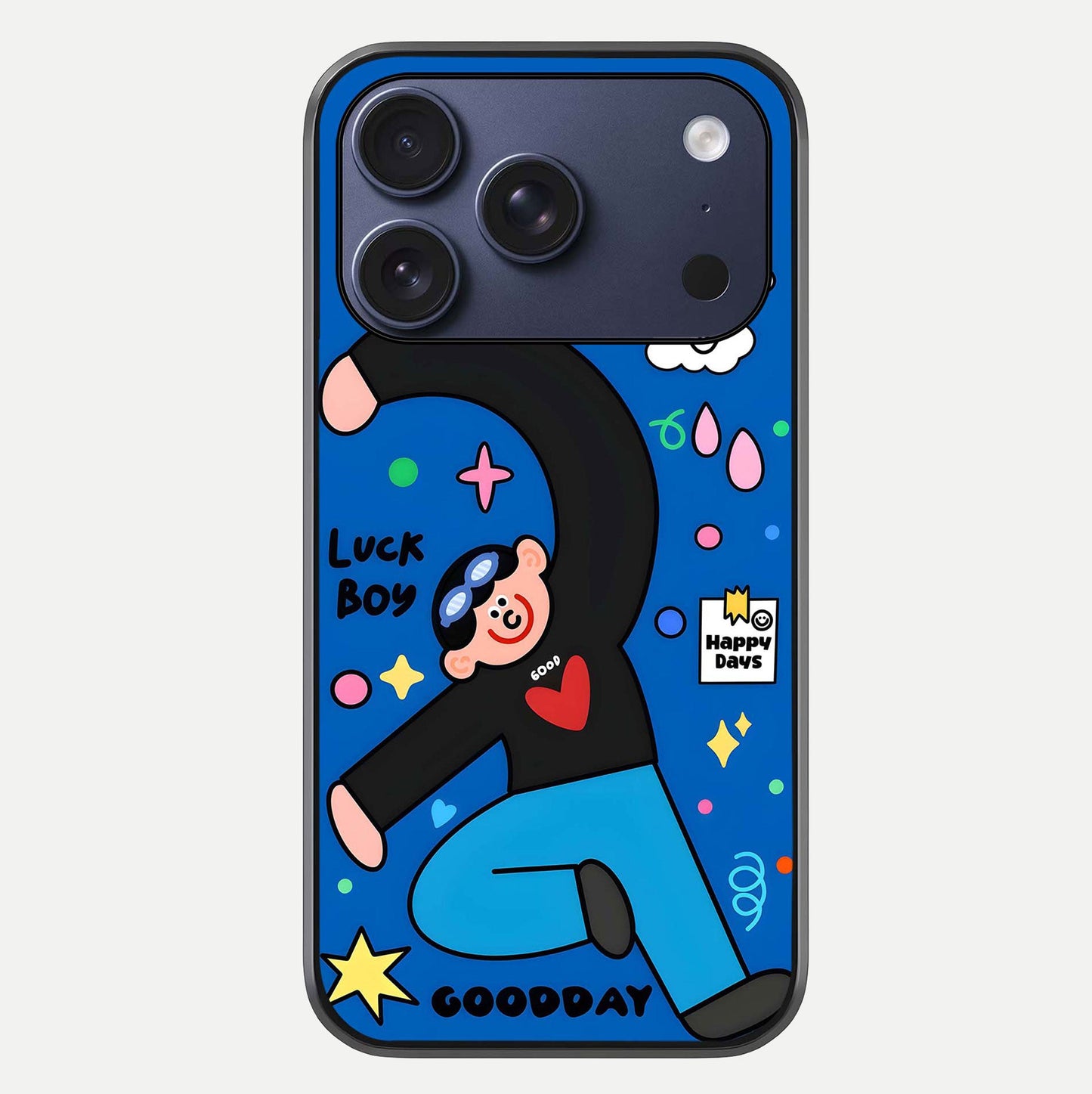 Happy Luck Vibe Glass Case For iPhone 17 Pro by Custom World