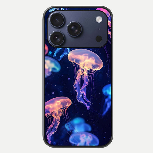 Jellyfish Pattern Glass Case For iPhone 17 Pro by Custom World