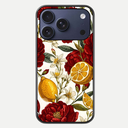 Lemon Rose Charm Glass Case For iPhone 17 Pro by Custom World