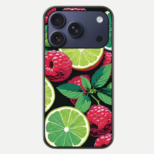 Lime & Raspberry Pattern Glass Case For iPhone 17 Pro by Custom World