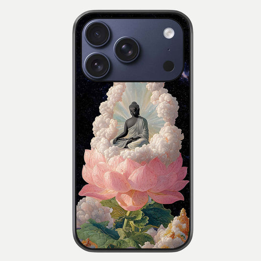 Lotus Divine Peace Glass Case For iPhone 17 Pro by Custom World
