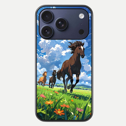 Majestic Horses Galloping Glass Case For iPhone 17 Pro by Custom World