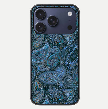 Midnight Paisley Glow Glass Case For iPhone 17 Pro by Custom World
