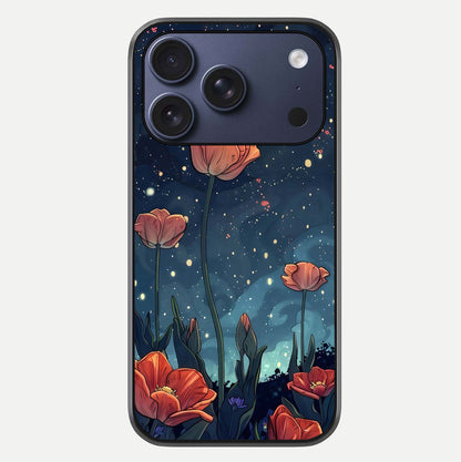 Midnight Tulip Glow Glass Case For iPhone 17 Pro by Custom World