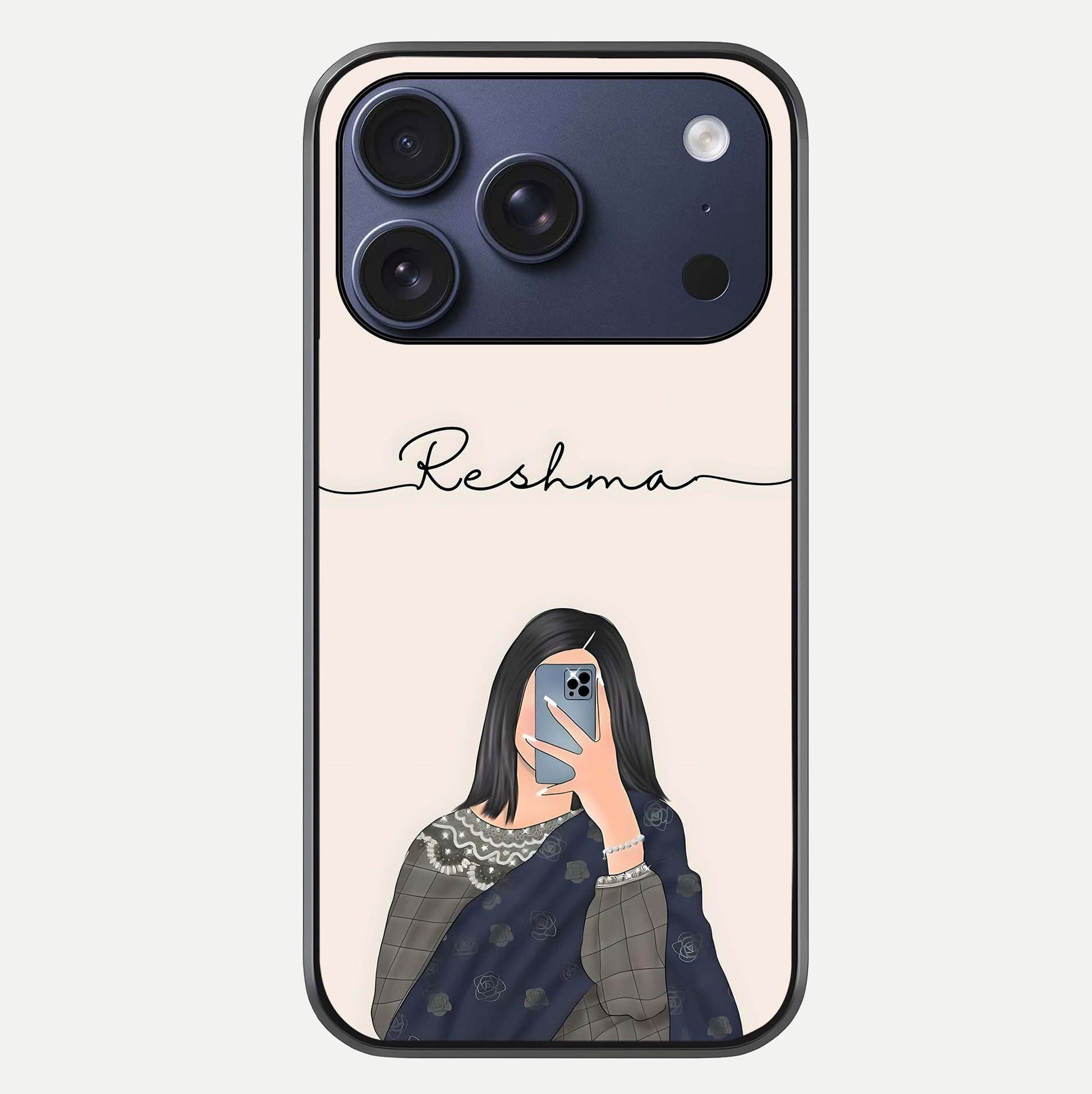 Mirror Mood Muse With Custom Name Glass Case For iPhone 17 Pro by Custom World