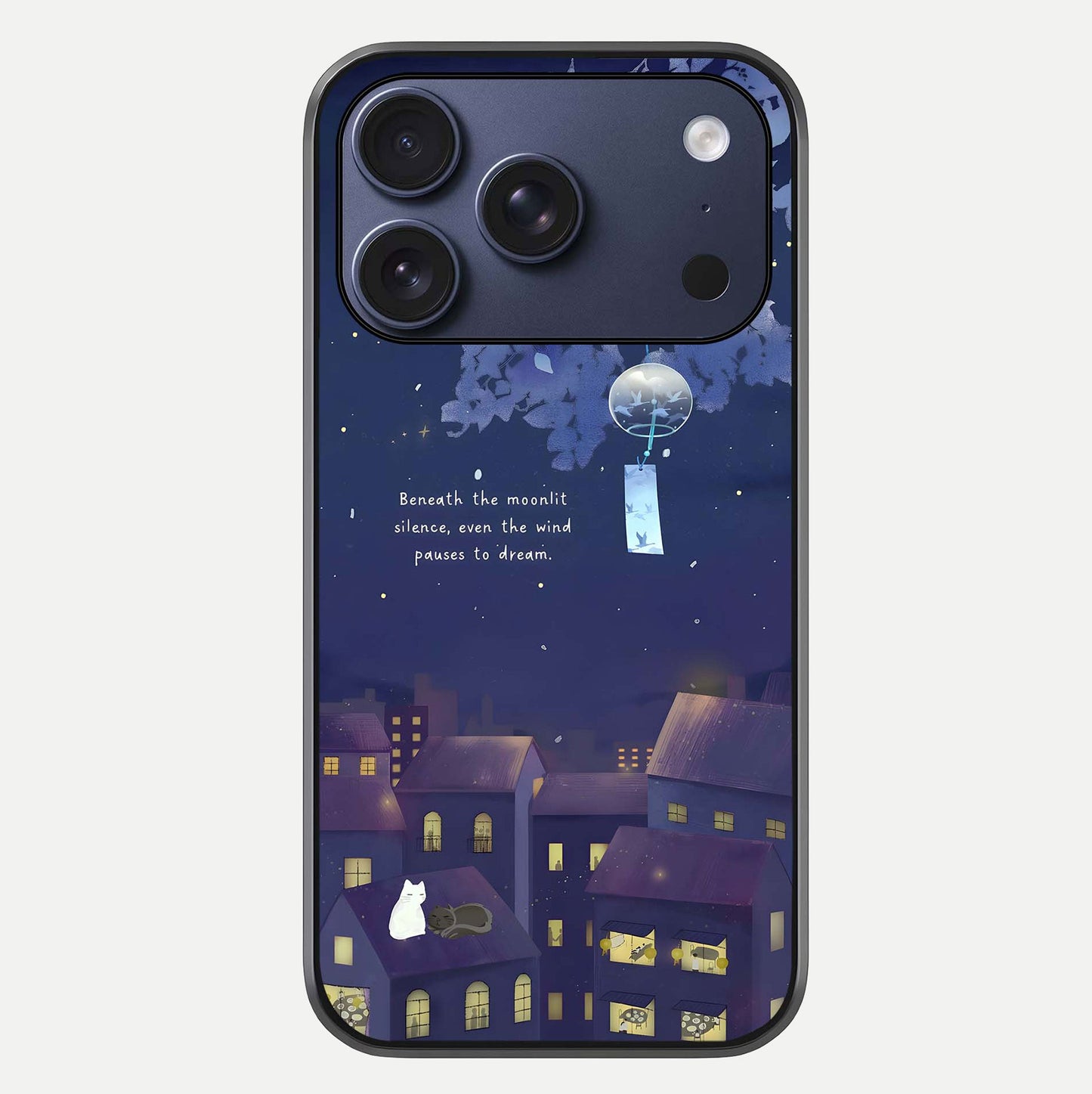 Moonlit Cat Silence Glass Case For iPhone 17 Pro by Custom World