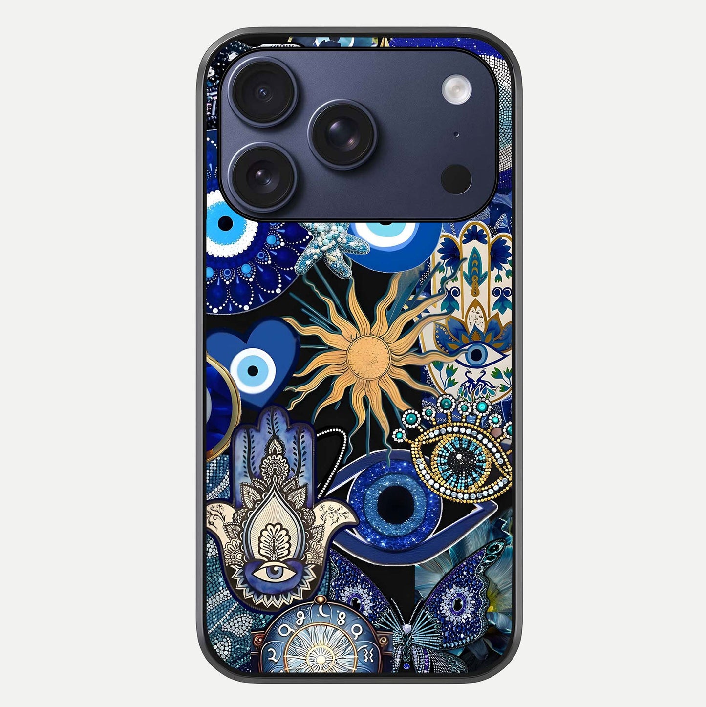 Mystic Blue Evil Eye Glass Case For iPhone 17 Pro by Custom World