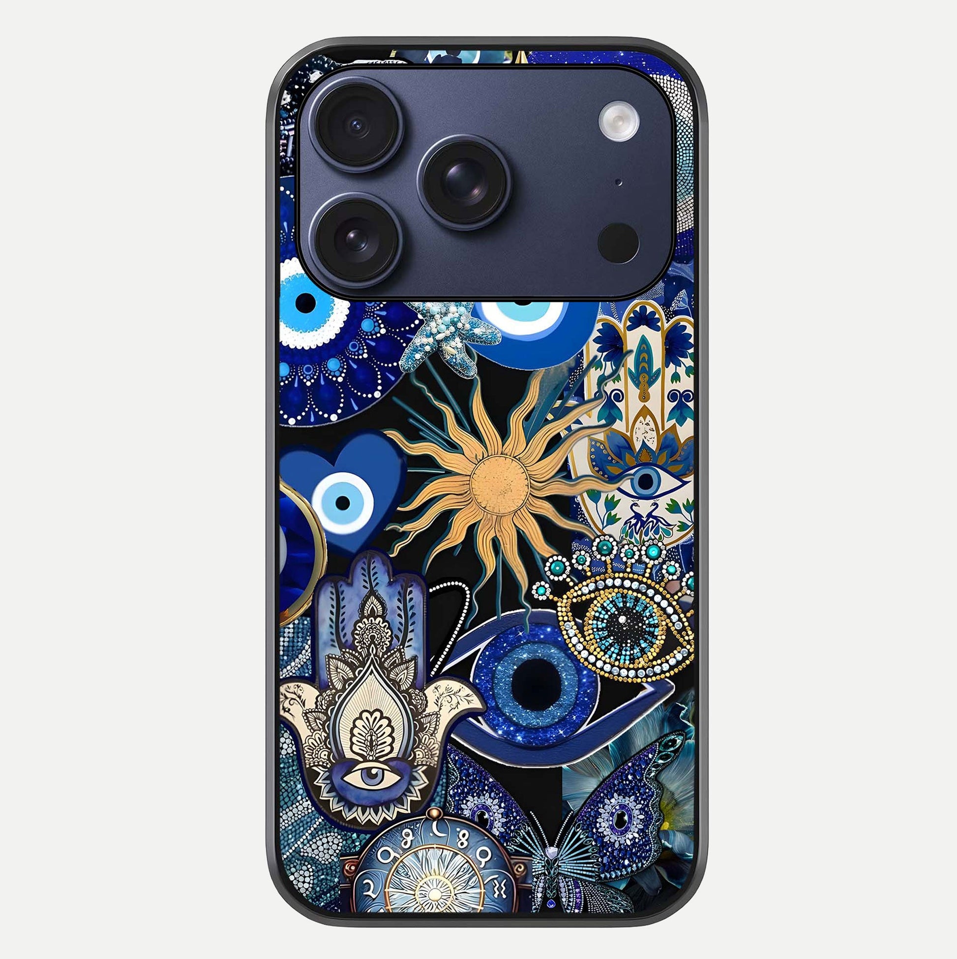 Mystic Blue Evil Eye Glass Case For iPhone 17 Pro by Custom World