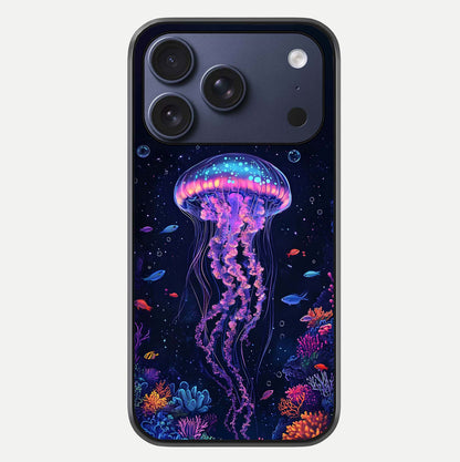 Neon Jellyfish Glass Case For iPhone 17 Pro by Custom World