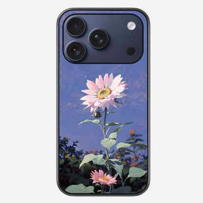 Pink Sunflower Glow Glass Case For iPhone 17 Pro by Custom World