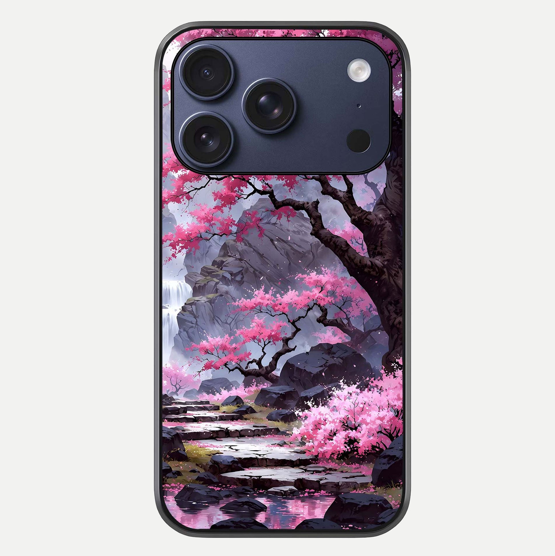 Pinkish Scenery Glass Case For iPhone 16 Pro by Custom World