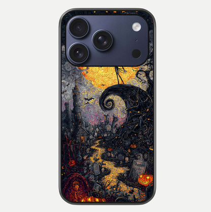Pumpkin Moon Night Glass Case For iPhone 16 Pro by Custom World