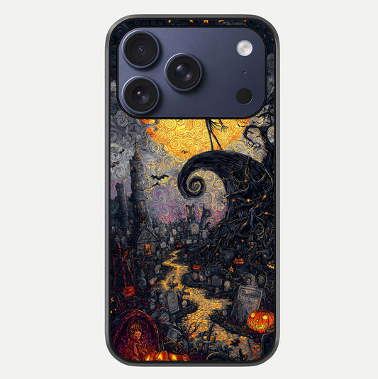 Pumpkin Moon Night Glass Case For iPhone 16 Pro by Custom World