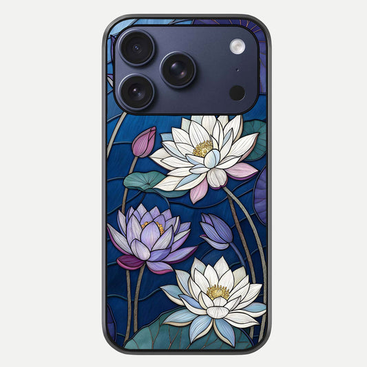 Purple Lotus Stained Glass Case For iPhone 16 Pro by Custom World