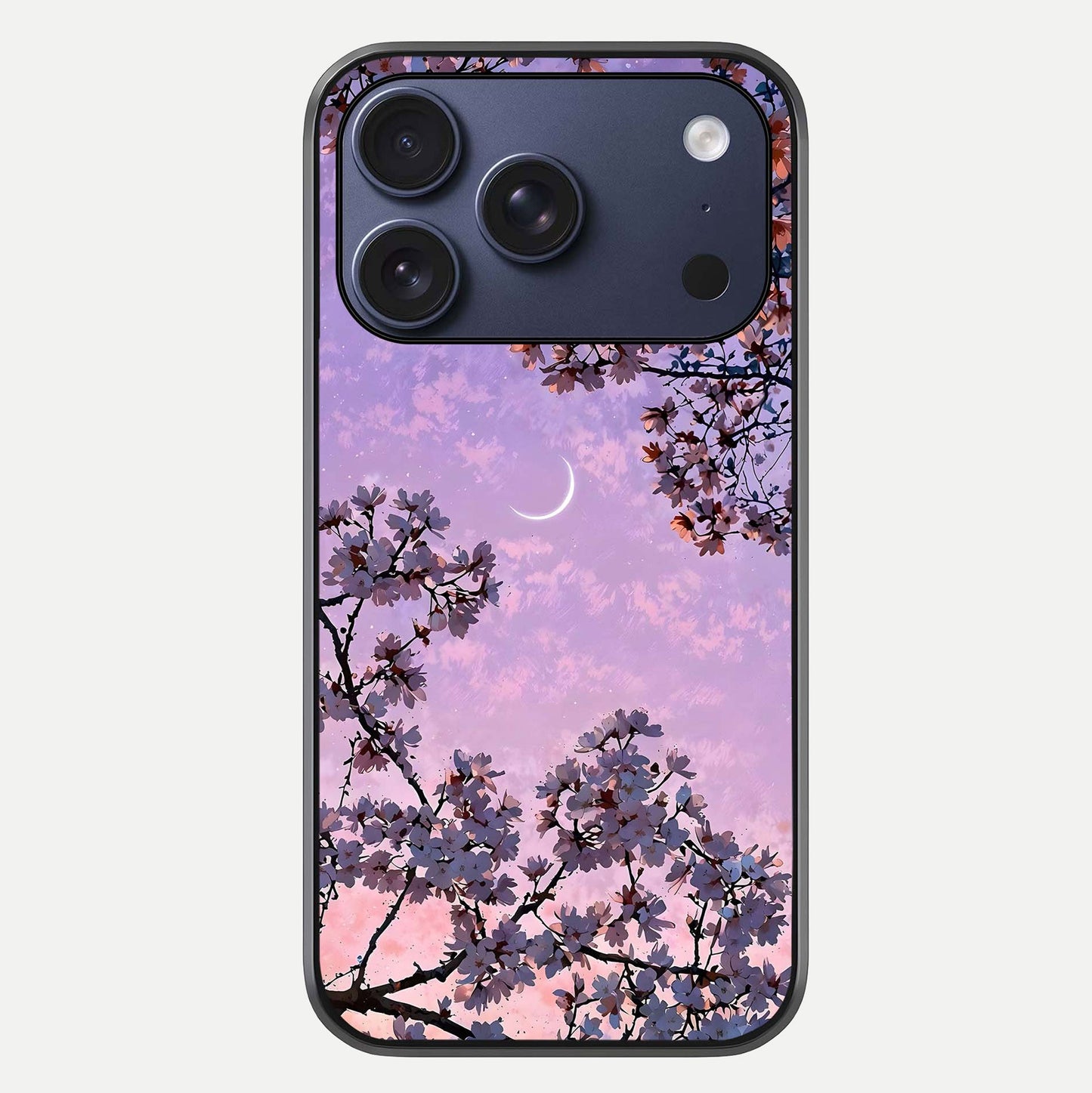 Purple Serenity Moon Glass Case For iPhone 16 Pro by Custom World