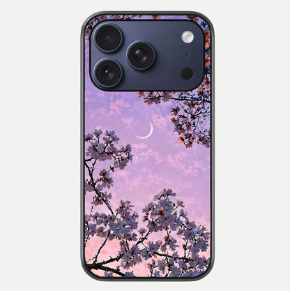 Purple Serenity Moon Glass Case For iPhone 16 Pro by Custom World
