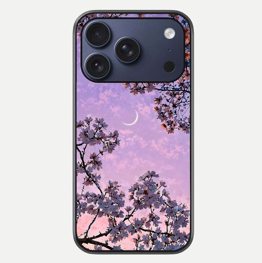 Purple Serenity Moon Glass Case For iPhone 16 Pro by Custom World