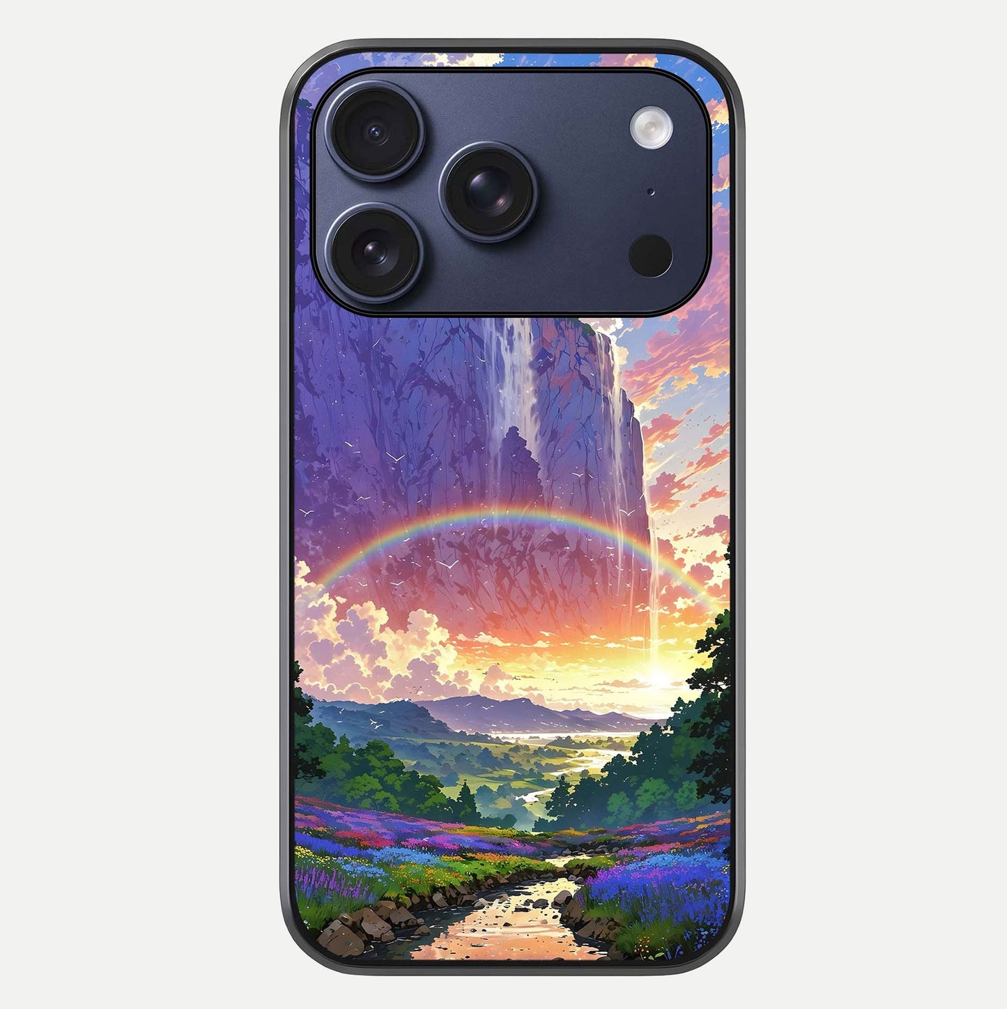 Rainbow Valley Dream Glass Case For iPhone 17 Pro by Custom World