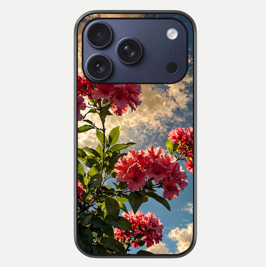 Red & White Marble Glass Case For iPhone 16 Pro by Custom World