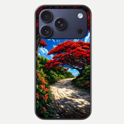 Red Trees Pathway Glass Case For iPhone 17 Pro by Custom World