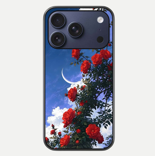 Rose Drift Flowers Glass Case For iPhone 16 Pro by Custom World