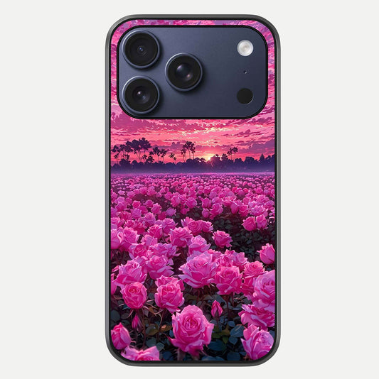 Rose Sunset Valley Glass Case For iPhone 16 Pro by Custom World
