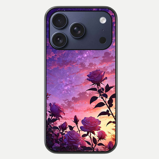 Starlit Rose Twilight Glass Case For iPhone 16 Pro by Custom World