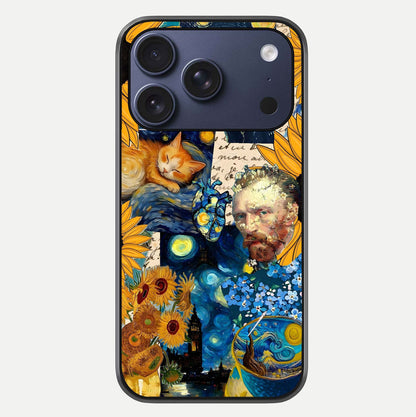 Sunflower Cat Art Glass Case For iPhone 17 Pro by Custom World
