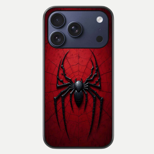 Superhero Web Emblem Glass Case For iPhone 17 Pro by Custom World