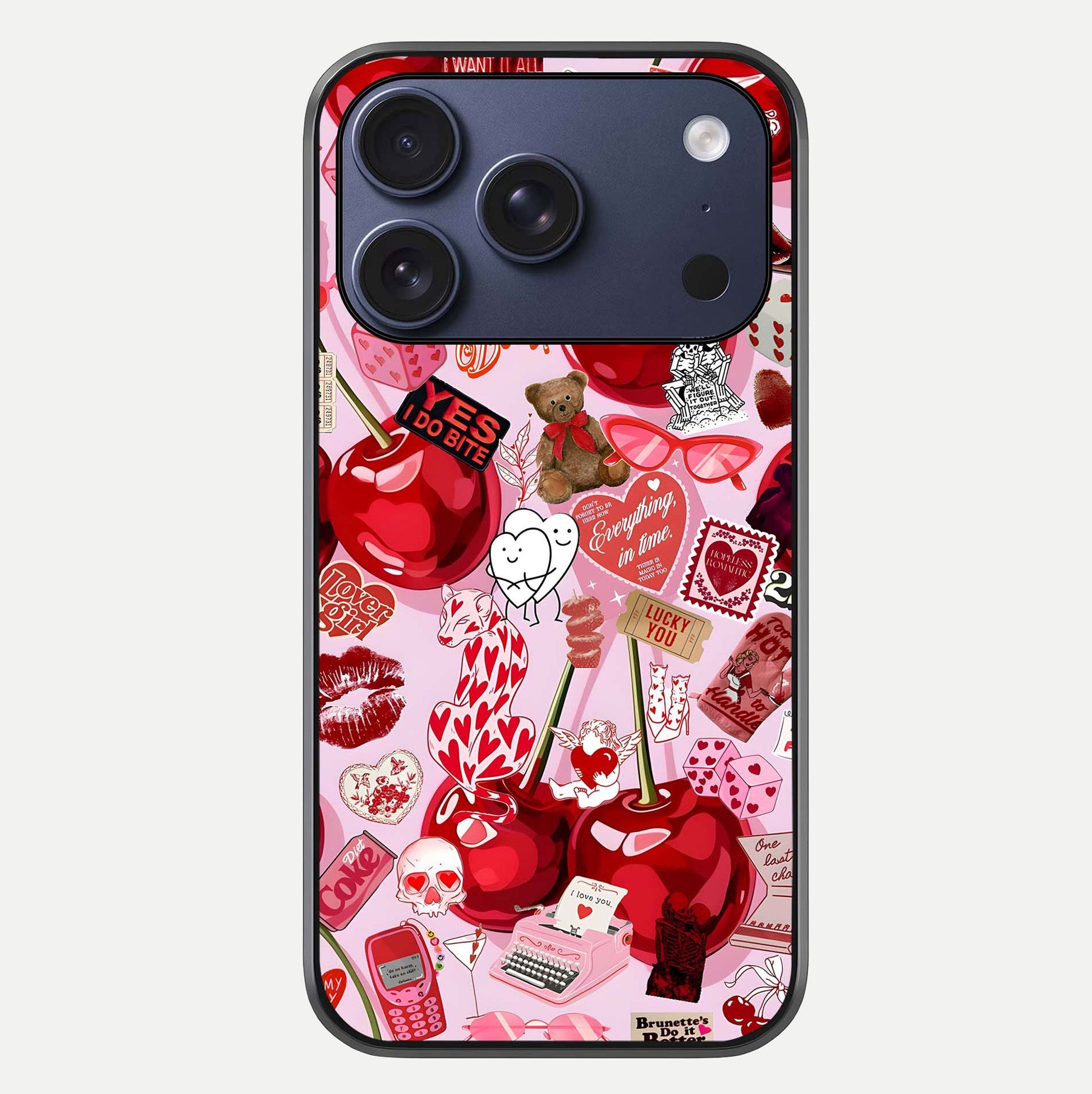 Sweet Cherry Chaos Glass Case For iPhone 17 Pro by Custom World