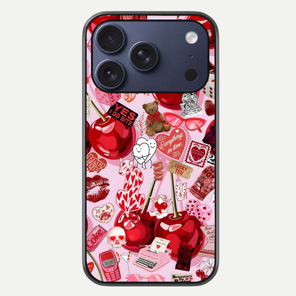 Sweet Cherry Chaos Glass Case For iPhone 17 Pro by Custom World
