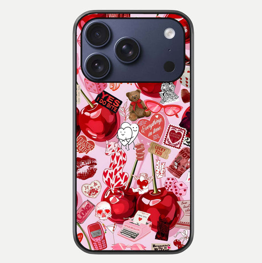 Sweet Cherry Chaos Glass Case For iPhone 17 Pro by Custom World