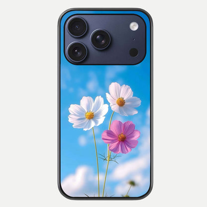 Triple Flowers With Sky Glass Case For iPhone 17 Pro by Custom World