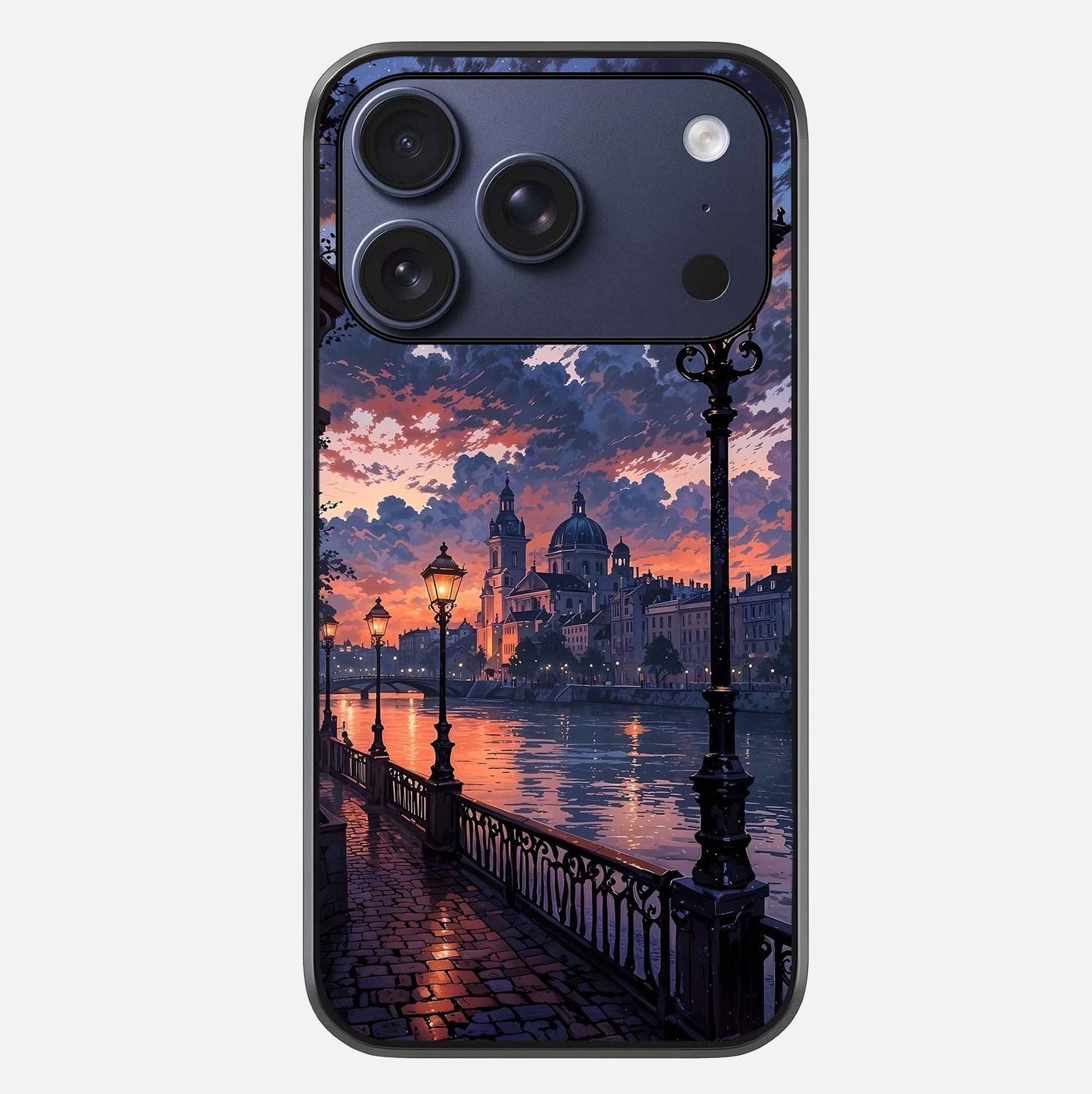 Twilight River Lights Glass Case For iPhone 16 Pro by Custom World