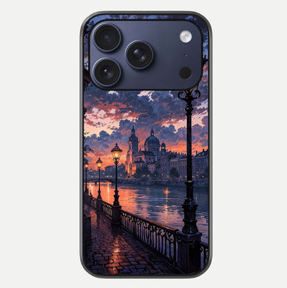 Twilight River Lights Glass Case For iPhone 16 Pro by Custom World