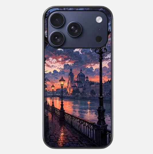 Twilight River Lights Glass Case For iPhone 16 Pro by Custom World