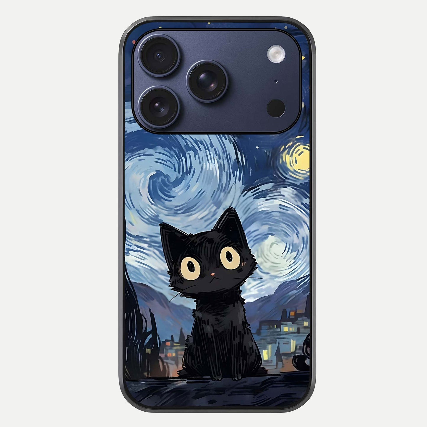 Van Gogh Cat Glass Case For iPhone 16 Pro by Custom World