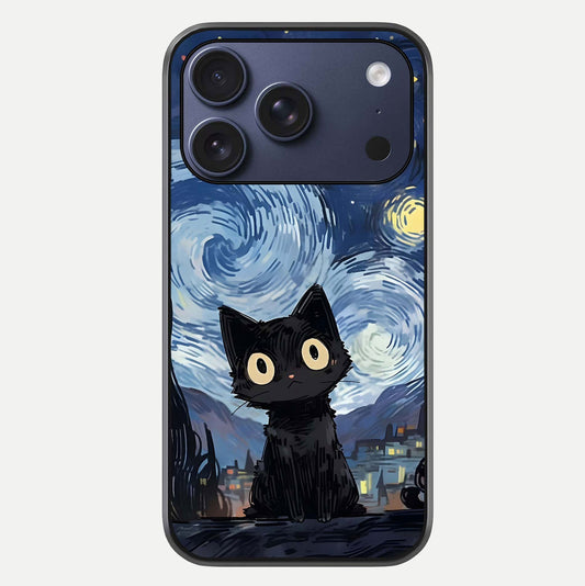 Van Gogh Cat Glass Case For iPhone 16 Pro by Custom World