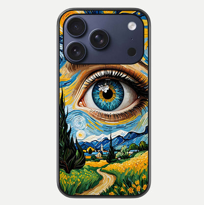 Van Gogh Eye Glass Case For iPhone 16 Pro by Custom World