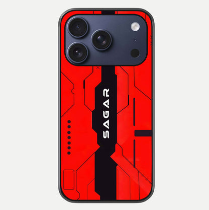 Voltage Rise CYBERPUNK Custom Name Glass Case For iPhone 16 Pro by Custom World