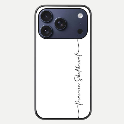 White Tune Custom Name Glass Case For iPhone 17 Pro by Custom World
