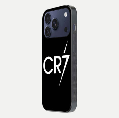 CR7 Elite Strike Glass Case for iPhone 17 Pro side-angle image showing polished edges and vibrant design