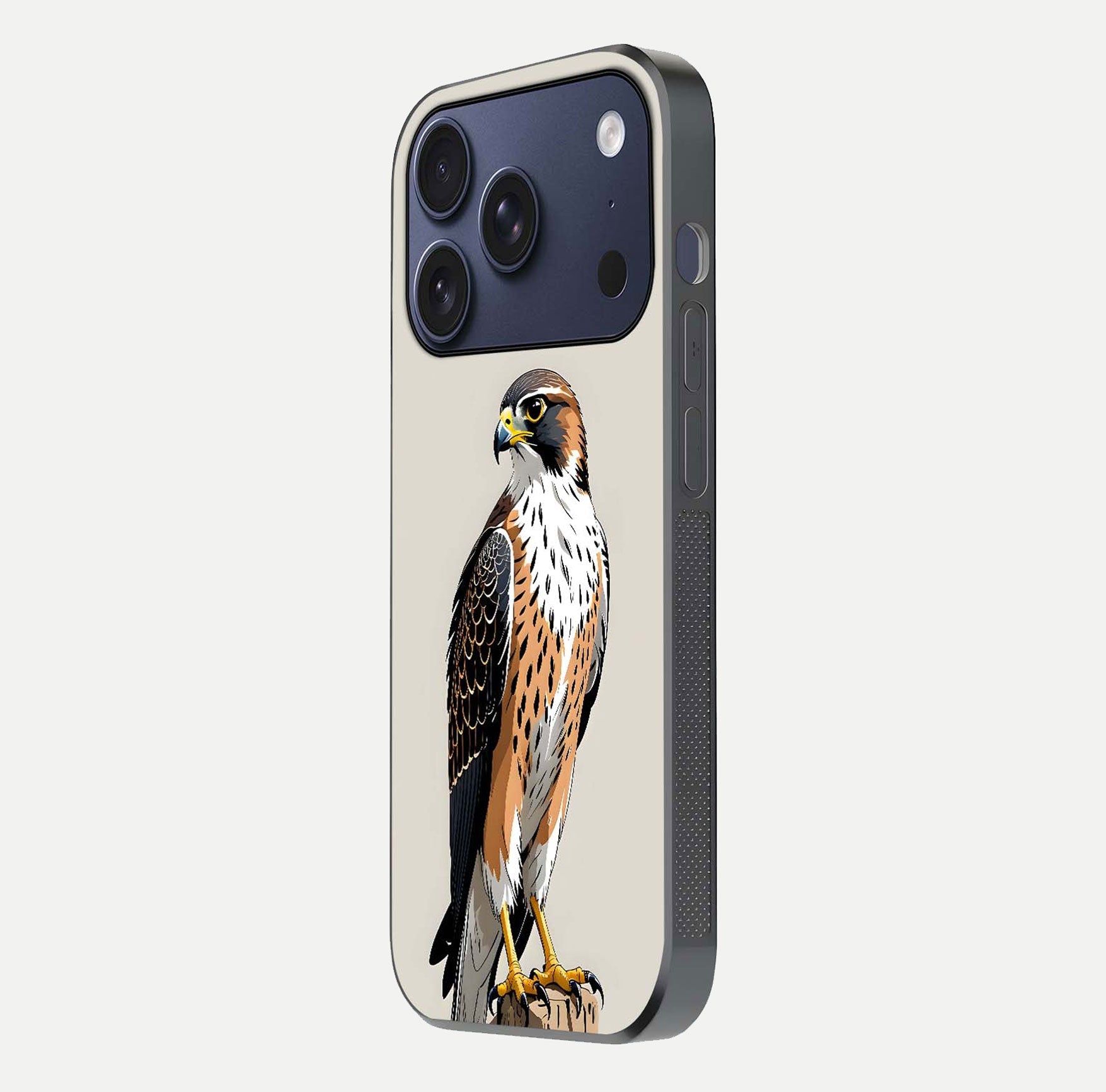 Clever Eagle Glass Case for iPhone 17 Pro side-angle photo capturing edge polish and shine reflection