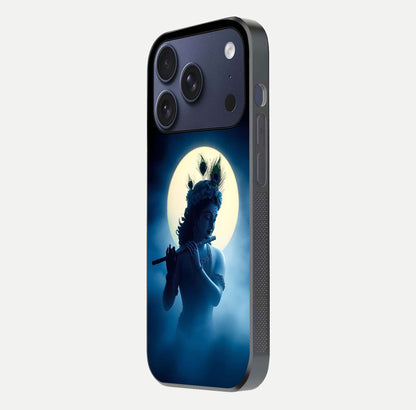 Divine Moon Flute Glass Case for iPhone 17 Pro side-angle image capturing reflection depth and soft color